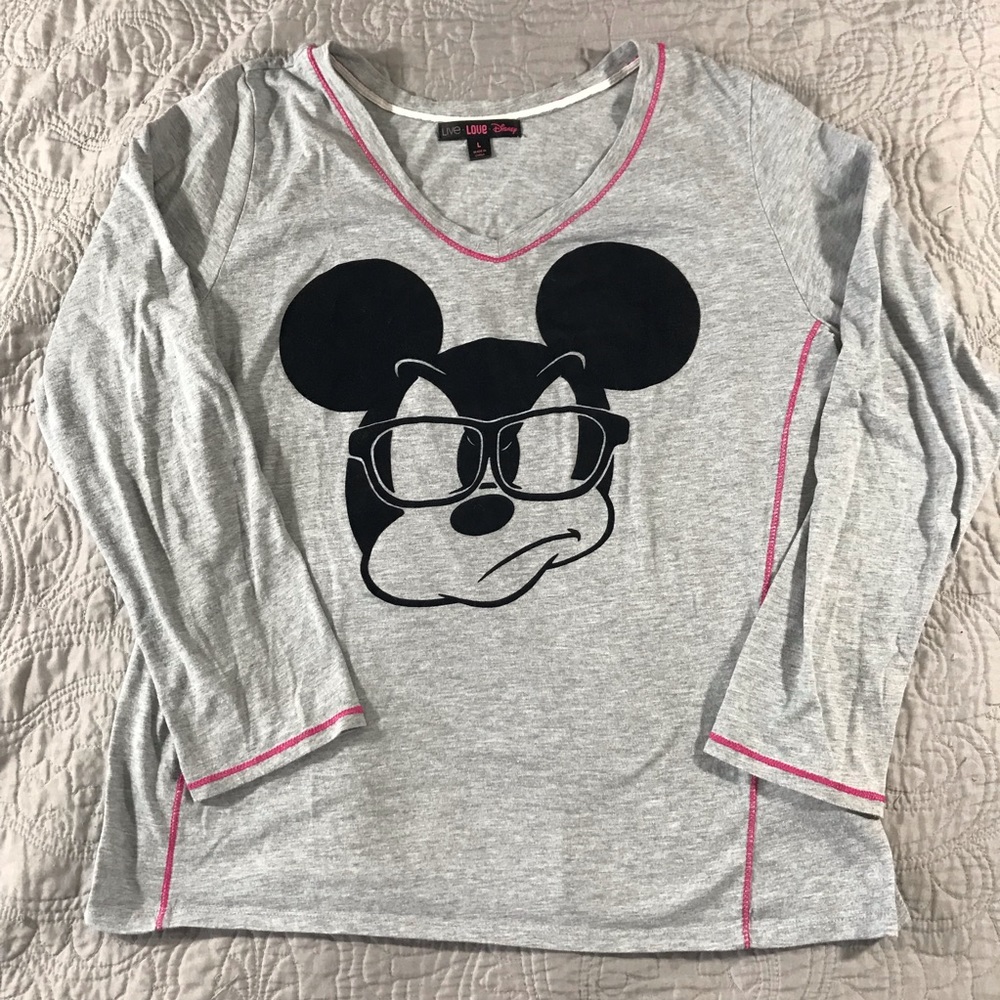 Live love Disney grumpy Mickey Mouse shirt size L